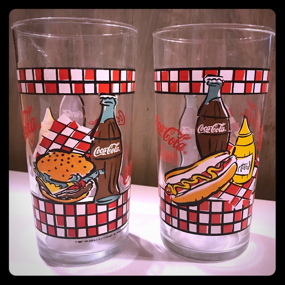 Vintage Coca Cola Co Tous Droits Reserve Glasses